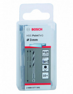 Comprar Broca helicoidal HSS PointTeQ con vástago de inserción hexagonal para metal (Ø 3). Ref: 2608577541 2