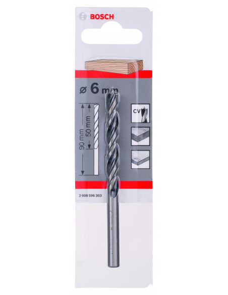 Broca en espiral para madera con vástago cilíndrico (Ø 6)