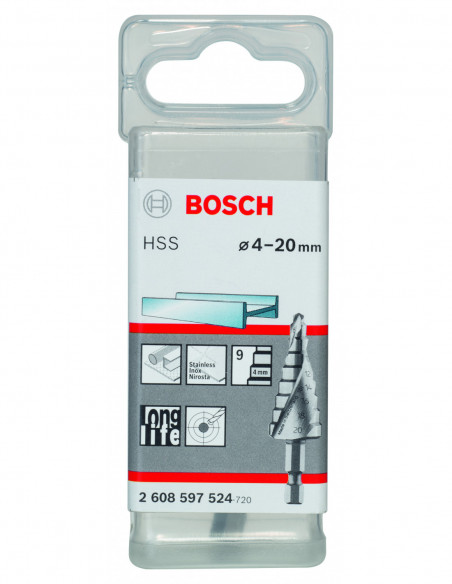 Broca escalonada HSS con vástago de inserción hexagonal para metal