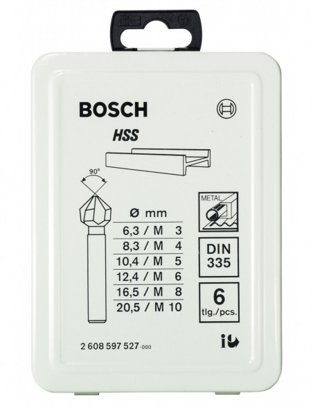 Set de 6 avellanadores cónicos para metal