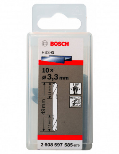 Broca para metal dobles HSS-G (Ø 3,30)