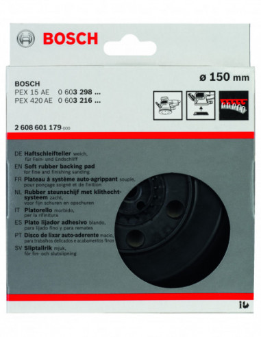 Esponja de lija suaves de 6 agujeros (Ø 150)