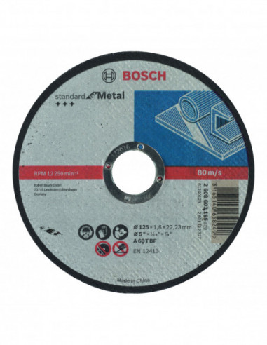 Comprar Disco de corte Standard for Metal recto, orificio de 22,23 mm para amoladoras pequeñas (Ø 125). Ref: 2608603165