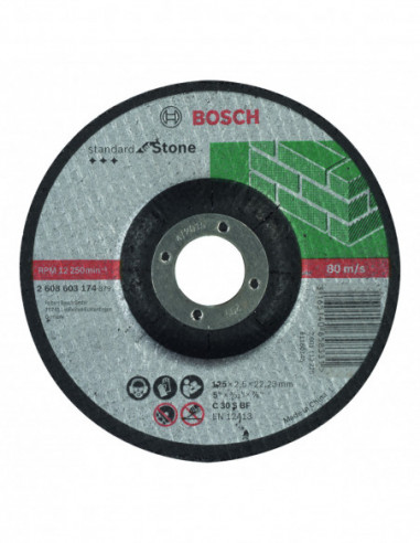 Comprar Disco de corte Standard for Stone cóncavos, orificio de 22,23 mm para amoladoras pequeñas (Ø 125). Ref: 2608603174