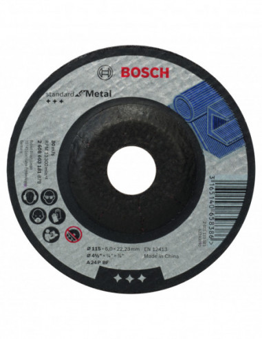 Comprar Disco de desbaste Standard for Metal cóncavos, orificio de 22,23 mm para amoladoras pequeñas (Ø 115). Ref: 2608603181