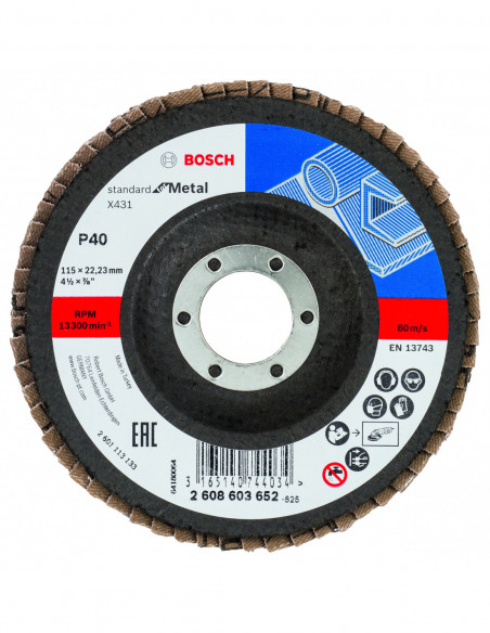 Comprar Disco de láminas X431 Standard for Metal, versión biselada (Ø 115). Ref: 2608603652