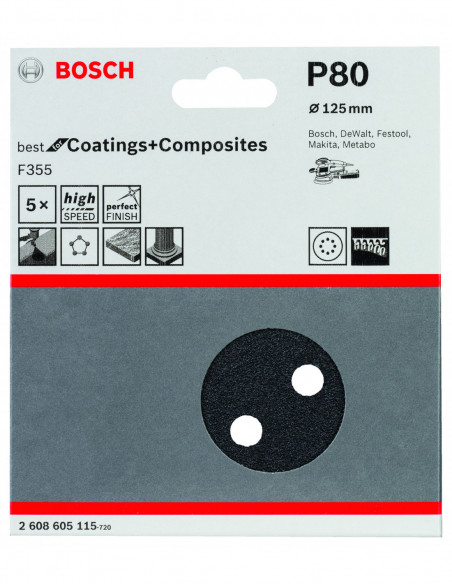 Papel de lija F355 Best for Coatings and Composites para lijadoras excéntricas