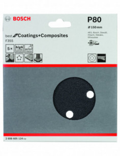 Comprar Papel de lija F355 Best for Coatings and Composites para lijadoras excéntricas. Ref: 2608605124 2