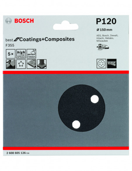 Papel de lija F355 Best for Coatings and Composites para lijadoras excéntricas