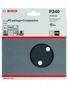 Comprar Papel de lija F355 Best for Coatings and Composites para lijadoras excéntricas. Ref: 2608605128 2