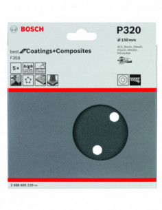 Comprar Papel de lija F355 Best for Coatings and Composites para lijadoras excéntricas. Ref: 2608605129 2