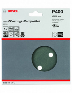 Comprar Papel de lija F355 Best for Coatings and Composites para lijadoras excéntricas. Ref: 2608605130 2