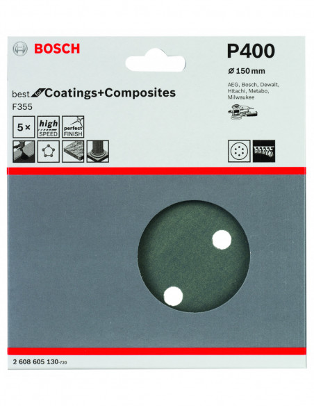 Papel de lija F355 Best for Coatings and Composites para lijadoras excéntricas