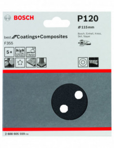 Comprar Papel de lija F355 Best for Coatings and Composites para lijadoras excéntricas. Ref: 2608605559 2