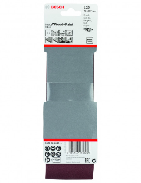 Banda de lija X440 Best for Wood and Paint para lijadora de banda