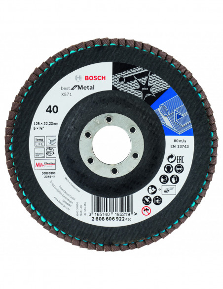 Comprar Disco de láminas X571 Best for Metal, versión recta para amoladoras pequeñas (Ø 125). Ref: 2608606922
