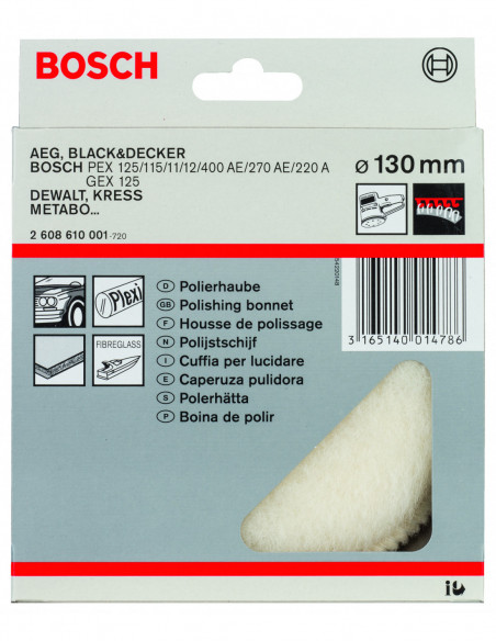 Caperuza de lana de oveja para pulidoras (Ø 130)