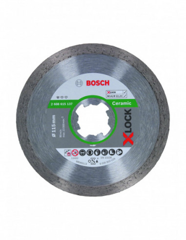 Comprar Disco de corte de diamante X-LOCK Standard for Ceramic para amoladoras angulares (Ø 115). Ref: 2608615137