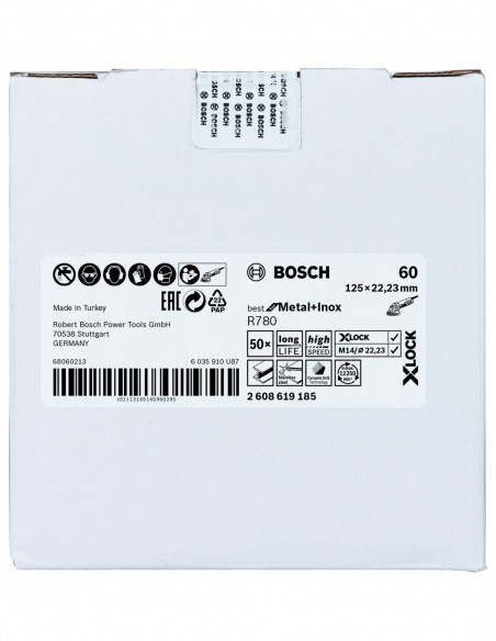 Disco de lija de fibra X-LOCK R780 Best for Metal and Inox (Ø 125)