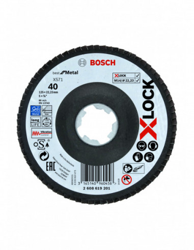 Comprar Disco de láminas X-LOCK X571 Best for Metal, versión en ángulo (Ø 125). Ref: 2608619201