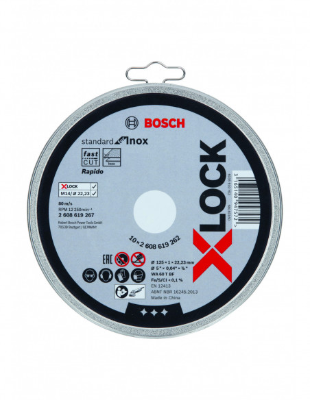 Disco de corte rectos "X-LOCK Standard for Inox" (Ø 125)