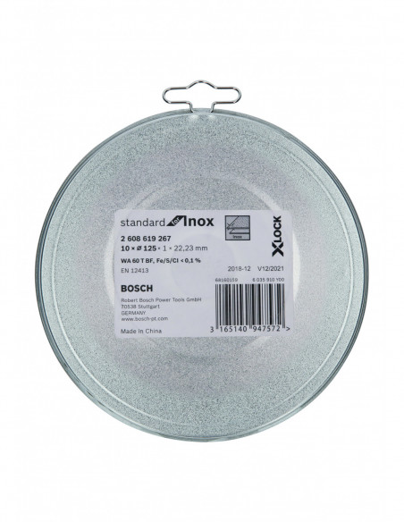 Disco de corte rectos "X-LOCK Standard for Inox" (Ø 125)
