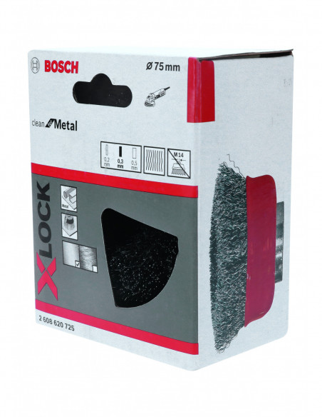 Cepillo de vaso ondulados Clean for Metal para amoladoras X-LOCK (Ø 75)