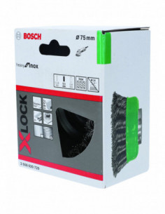 Comprar Cepillo de vaso anudado Heavy for Inox para amoladoras angulares X-LOCK (Ø 75). Ref: 2608620729 2