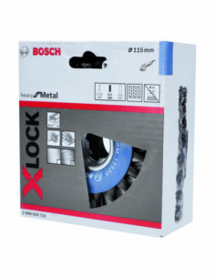 Comprar Rueda de alambre anudado Heavy for Metal para amoladoras angulares X-LOCK (Ø 115). Ref: 2608620731 2
