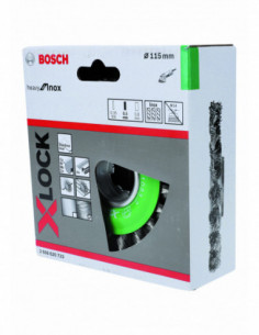 Comprar Rueda de alambre anudado Heavy for Inox para amoladoras angulares X-LOCK (Ø 115). Ref: 2608620733 2