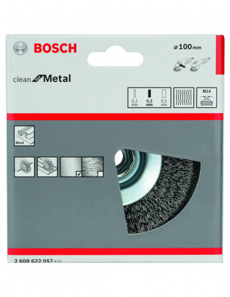 Cepillo cónico y ondulado Clean for Metal para amoladoras (Ø 100)