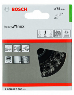 Comprar Cepillo de vaso anudado Heavy for Inox para amoladoras angulares (Ø 75). Ref: 2608622060 2