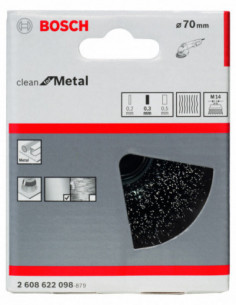 Comprar Cepillo de vaso ondulados Clean for Metal con rosca M14 para amoladoras angulares (Ø 70). Ref: 2608622098 2