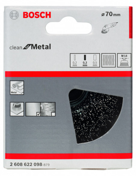 Cepillo de vaso ondulados Clean for Metal con rosca M14 para amoladoras angulares (Ø 70)