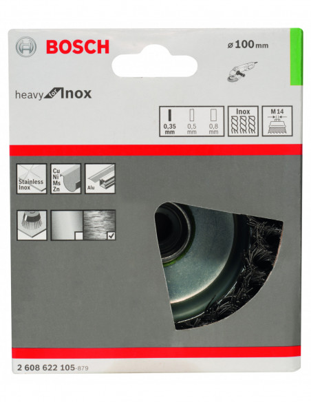 Cepillo de vaso anudado Heavy for Inox para amoladoras angulares (Ø 100)