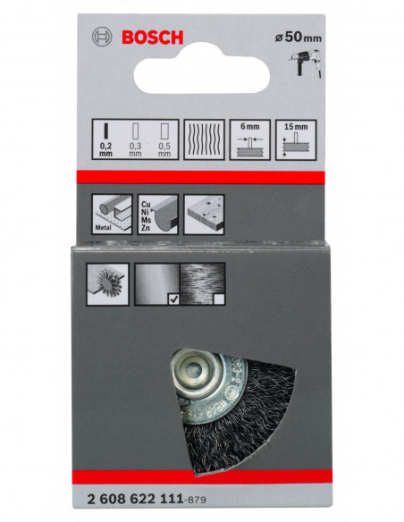 Rueda de alambre ondulado para taladros Clean for Metal (Ø 50)