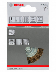 Comprar Rueda de alambre reCubierta de latón para texturizado de madera para taladros (Ø 80). Ref: 2608622130 2