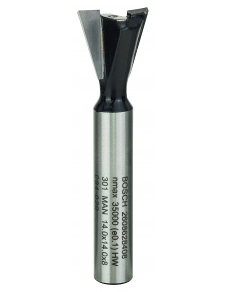 Comprar Fresa para cola de milano Standard for Wood con dos acanaladuras, carburo (Ø 14). Ref: 2608628408