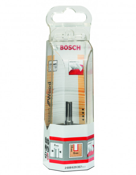 Fresa recta Expert for Wood con dos acanaladuras de carburo macizo (Ø 6)