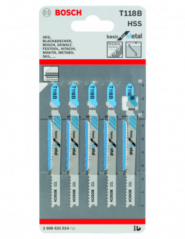 Hoja de sierra de calar T 118 B Basic for Metal