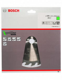 Comprar Disco de sierra circular Optiline Wood para sierras portátiles. Ref: 2608640612 2