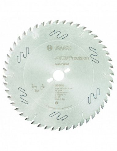 Comprar Disco de sierra circular Top Precision Best for Wood para sierras de mesa. Ref: 2608642114