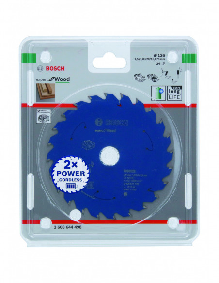 Disco de sierra circular Expert for Wood para sierras portátiles a batería