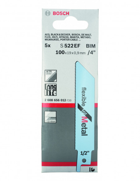 Hoja de sierra sable S 522 EF Flexible for Metal