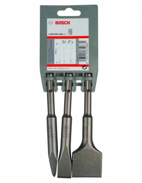 Set de cinceles cortos SDS plus de 3 unidades