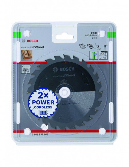 Disco de sierra circular Standard for Wood para sierras portátiles a batería