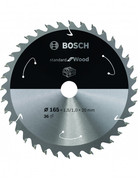 Comprar Disco de sierra circular Standard for Wood para sierras portátiles a batería. Ref: 2608837686