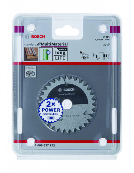 Disco de sierra circular Standard for MultiMaterial Cordless para sierras portátiles