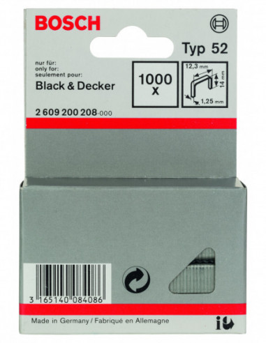 Grapas de alambre plano, tipo 52