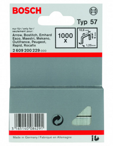 Grapas de alambre fino, tipo 57